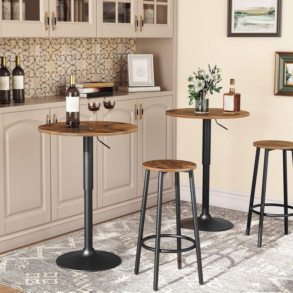 Rustic Brown Metal Garden Stool Set Round Height Counter Chairs Footrest Space Saver Easy Assembly 2-Pack price history on PriceWatchPro