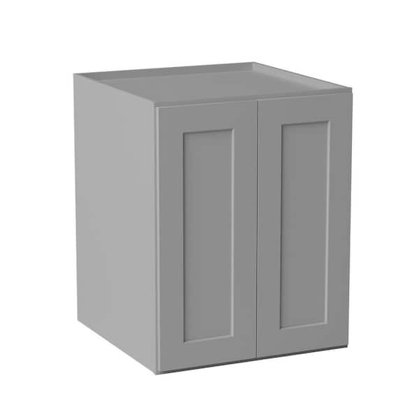 24 in. W x 24 in. D x 30 in. H Ready to Assemble Solid Wood Shaker Pantry Kitchen Cabinet in Light Grey