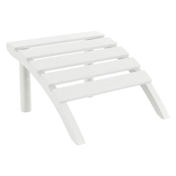 Coastline White All Weather Poly Plastic Outdoor Patio Adirondack Ottoman