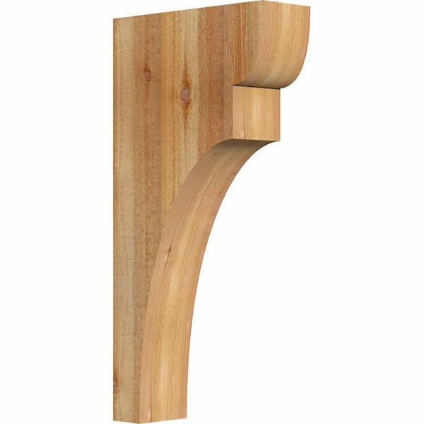 Ekena Millwork 4 in. x 12 in. x 24 in. Western Red Cedar Yorktown Rough Sawn Corbel