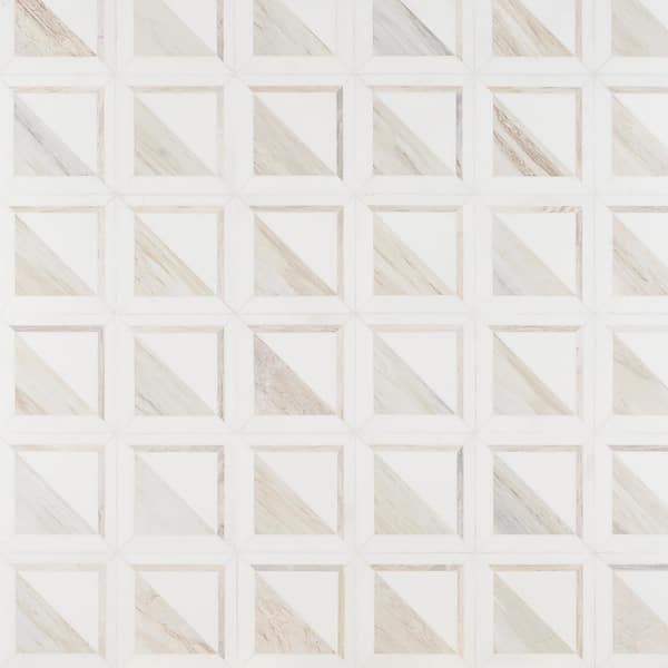 RIU 大理石　flower&marble onp Ivy Hill Tile Countryside Flower White 4 in. x 0.35 in