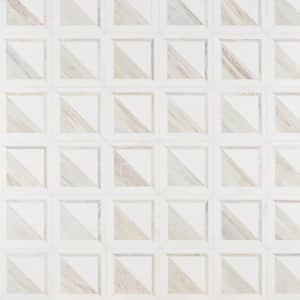 Ruit Square Beige 8.5 in. x 8.5 in. Polished Marble Mosaic Tile (0.50 sq. ft./Each)