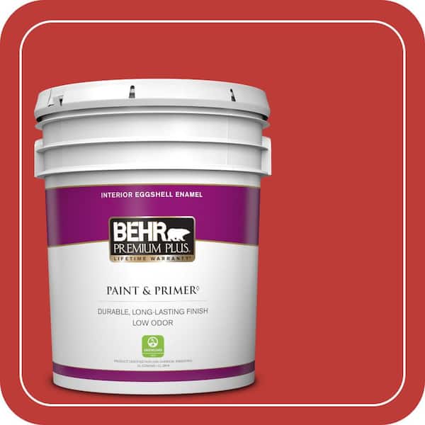 BEHR PREMIUM PLUS 5 gal. #P150-7 Flirt Alert Eggshell Enamel Low Odor Interior Paint & Primer