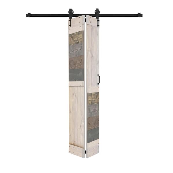 ISLIFE S Series 30 in. x 80 in. (15in. x 80in. x 2panels) Multi-Textured Solid Wood Bi-Fold Door Hardware Kit-Assembly Need