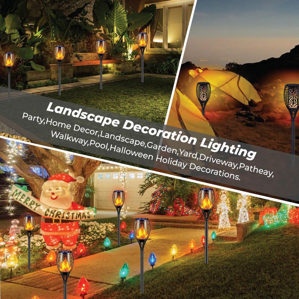 Xodo FL1 Solar Torch Lights with Flickering Flames, 4-Pack
