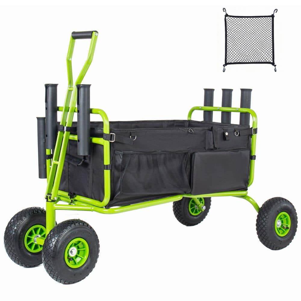 Noble House Durwin 3 cu. ft. Collapsible Wagon Steel Garden Cart with ...
