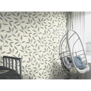 Amble Light Grey Vine Expanded Vinyl Non-Pasted Wallpaper Roll
