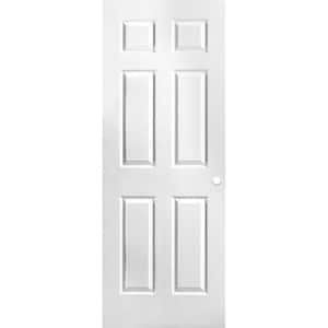 30 in. x 80 in. Textured 6-Panel Hollow Core Primed Composite Interior Door Slab with Bore