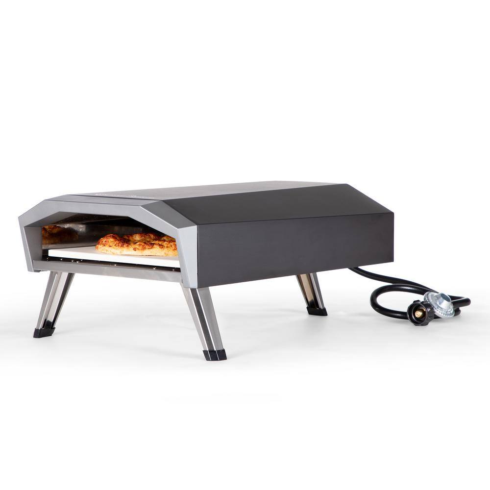 PHI VILLA Propane Tank Outdoor Pizza Oven in Black With All Needed Tools