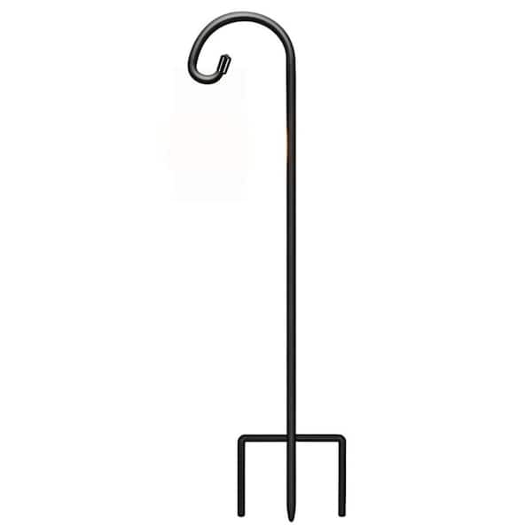 24 In Shepherd Hooks for Outdoor 1 Pack,Garden Hooks for Hanging Plants,Lanterns,Solar Lights,Matte Black