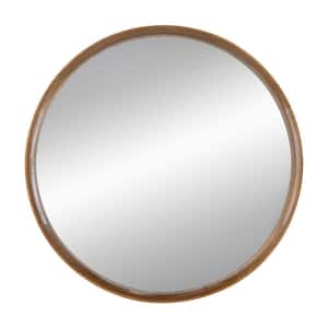3 in. W x 31.5 in. H Wooden Frame Brown Wall Mirror