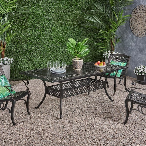 Unbranded Phoenix Metal Outdoor Dining Table with Extension