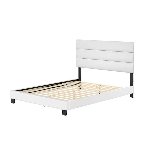Rest Rite Luna Faux White Leather, King Bed Frame White Leather