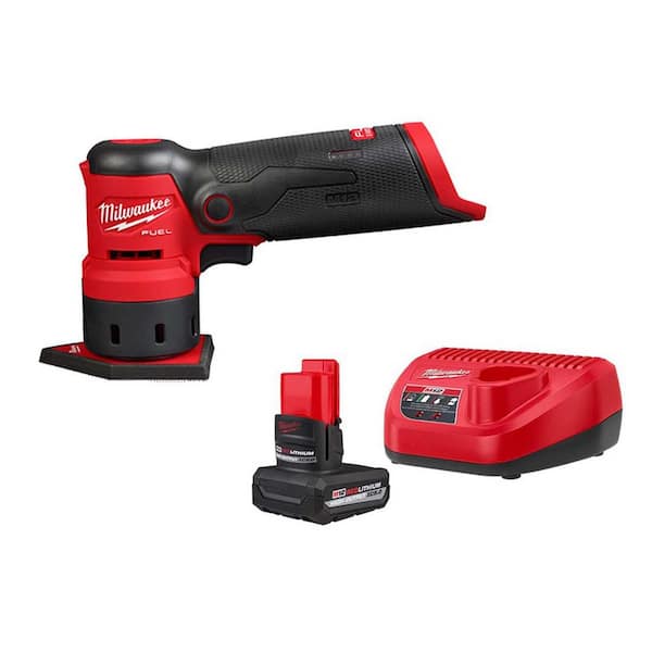 M12 FUEL 12-Volt Lithium-Ion Brushless Cordless Orbital Detail Sander with HIGH OUTPUT XC5. 0 Starter Kit