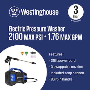 ePX3100v PSI 1.76 GPM 13 Amp Cold Water Handheld Electric Pressure Washer
