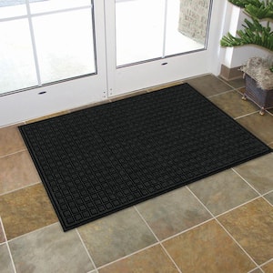 Black 36 in. x 60 in. Synthetic Fiber and Recycled Rubber Commercial Door Mat