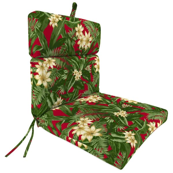 22 in. L x 44 in. W x 4 in. T Outdoor Chair Cushion in Acadia Bordeaux