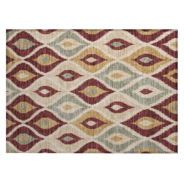 Chantille Machine Washable Indoor/Outdoor Abstract ACN3121 Garnet 2 ft. x 3 ft. Accent Rug