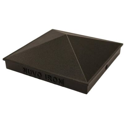 4 in. x 6 in. Black Pyramid Aluminum Post Cap