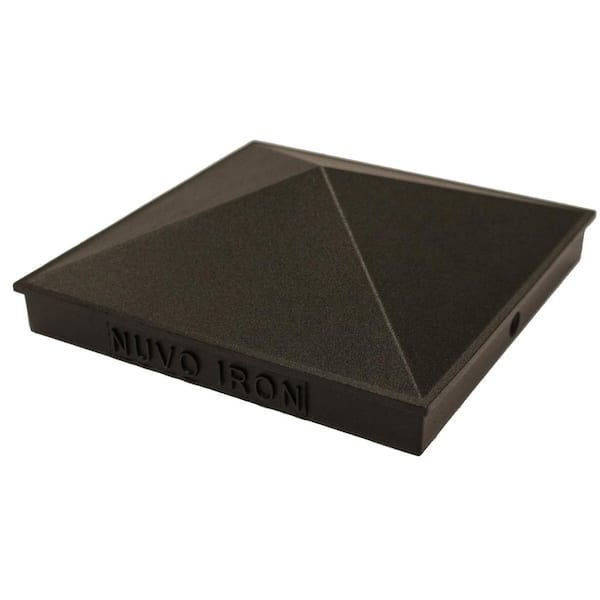 NUVO IRON 4 in. x 6 in. Black Pyramid Aluminum Post Cap