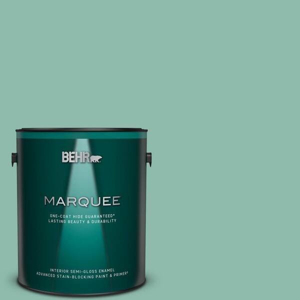 BEHR MARQUEE 1 gal. #MQ6-37 Mild Evergreen One-Coat Hide Semi-Gloss Enamel Interior Paint & Primer