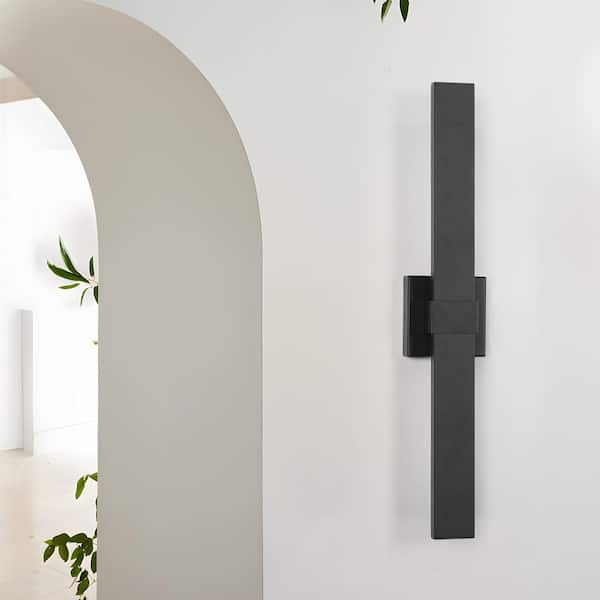 LamQee 1-Light Matte Black Hardwired LED Outdoor Wall Sconce