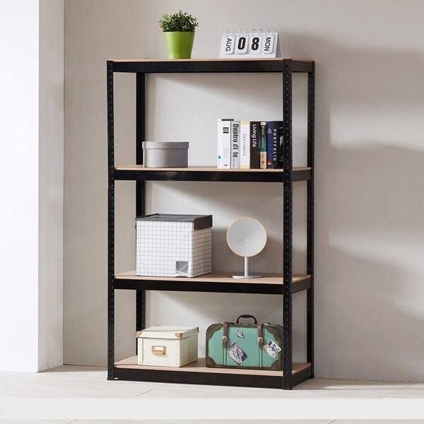 Small 4 Tier Metal Rack, (14” x 14” x 58”), Off-White