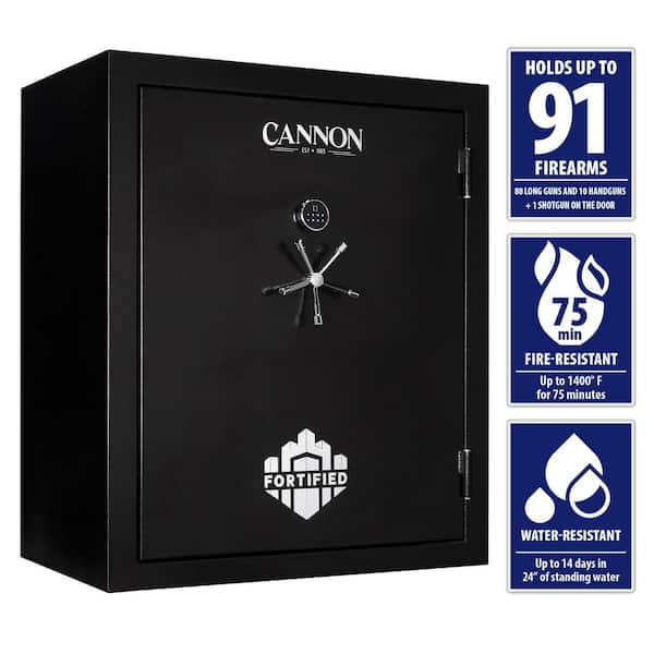 Fortified 93-Gun 75-minute Fire and Water Resistant Safe electronic Lok Gun Safe black