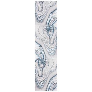 Orchard Gray/Blue 2 ft. x 19 ft. Abstract Runner Rug