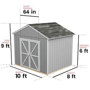 Do-it Yourself Rookwood 10 ft. x 8 ft. Backyard Wood Storage with Smartside and Floor system Included (80 sq. ft.)