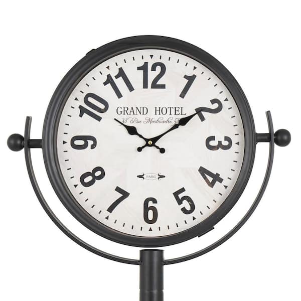 Litton Lane 22 in. x 72 in. Black Metal Double Sided Tall Standing Floor  Clock with C1 Shaped Base 044488 - The Home Depot