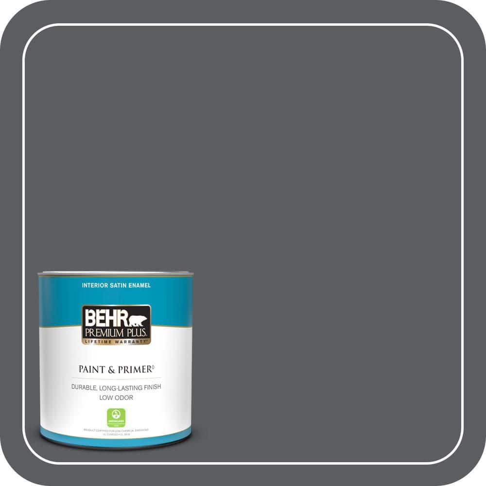 1 qt. #N500-6 Graphic Charcoal Satin Enamel Low Odor Interior Paint & Primer price history on PriceWatchPro