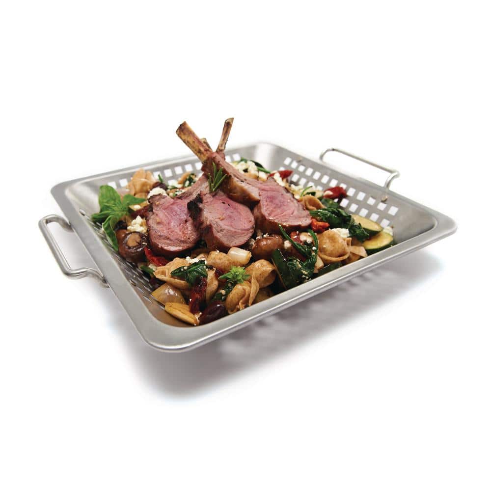 12" Stainless Steel Perforated Grill Wok Topper