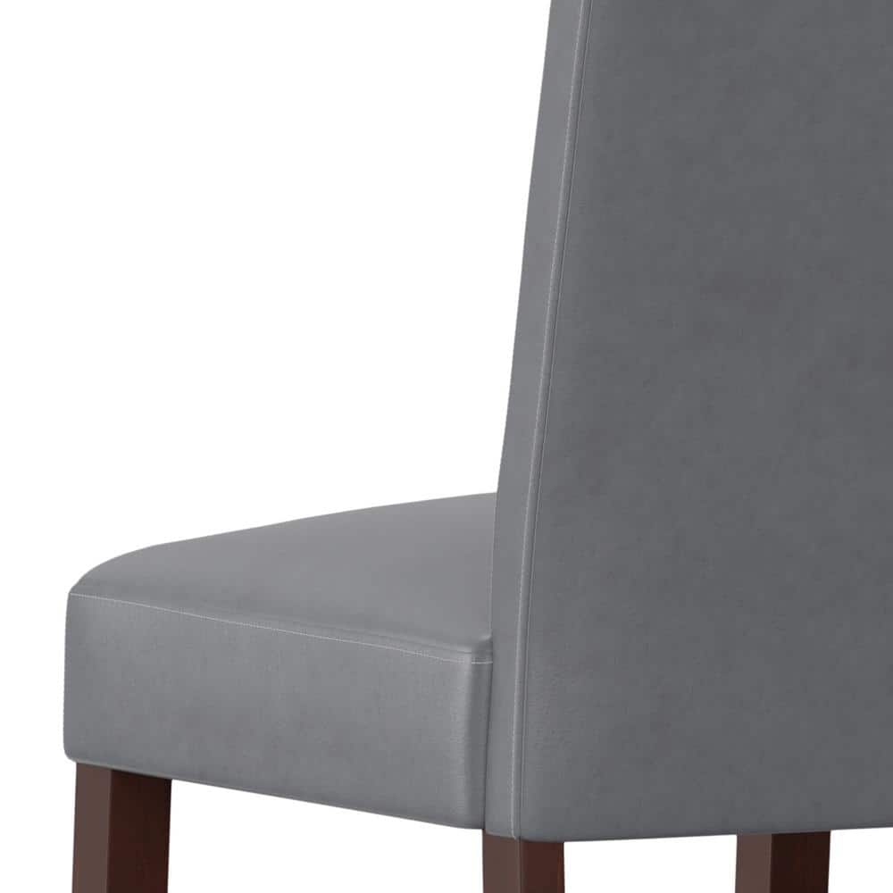 Stone Gray Faux Leather Upholstered Parsons Dining Side Chair