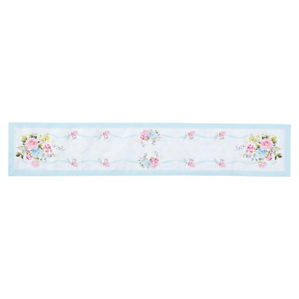 Threadmade Home Rose Cottage Engineered Table Runner, Multicolor - 13"W x 70"L