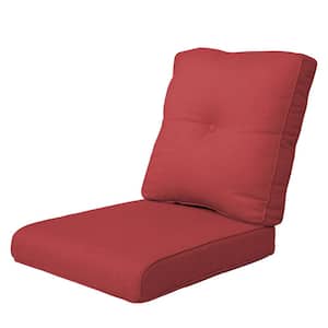 22 in. x 24 in. 2-Piece CushionGuard Outdoor Lounge Chair Deep Seat Replacement Cushion Set in Red