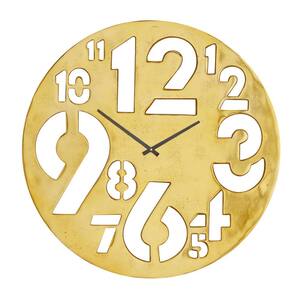 A & B Home Benjamin Gold Analog Clock 76673-GOLD - The Home Depot