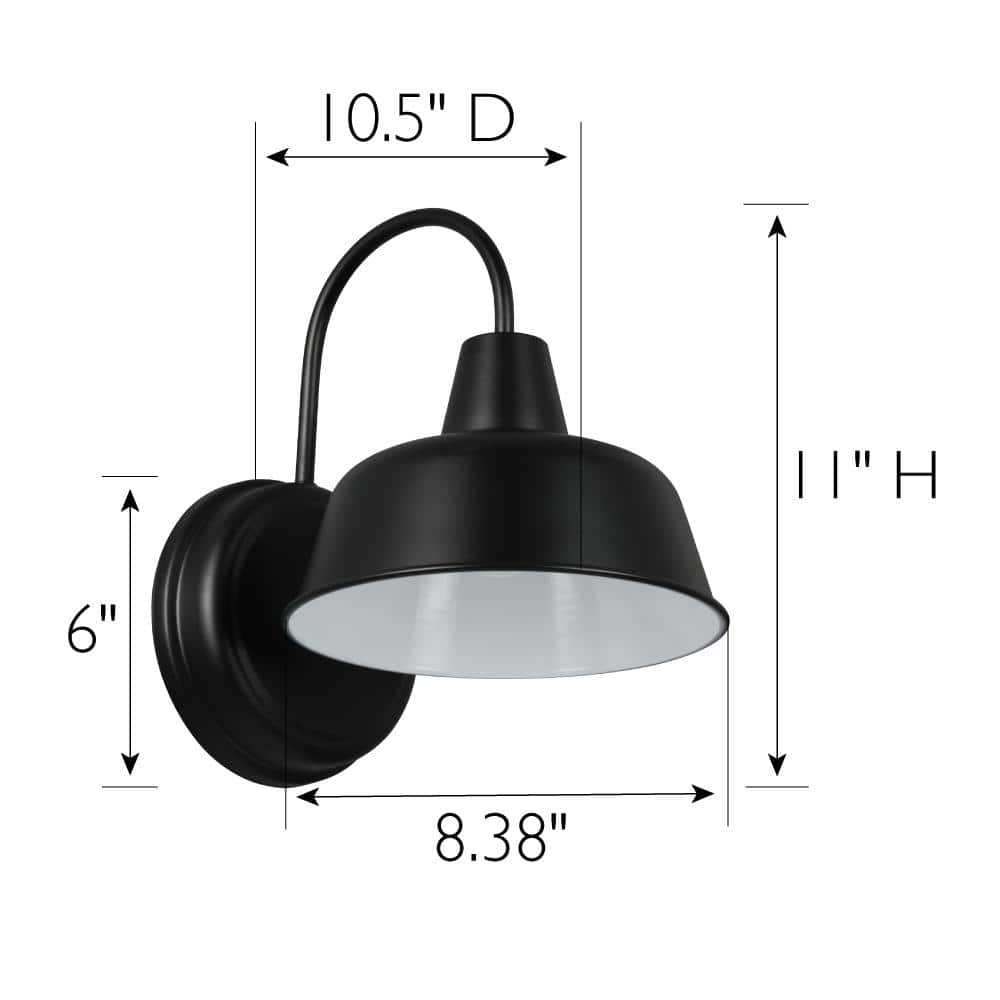 Matte Black Dimmable Outdoor Wall Light Sconce Set