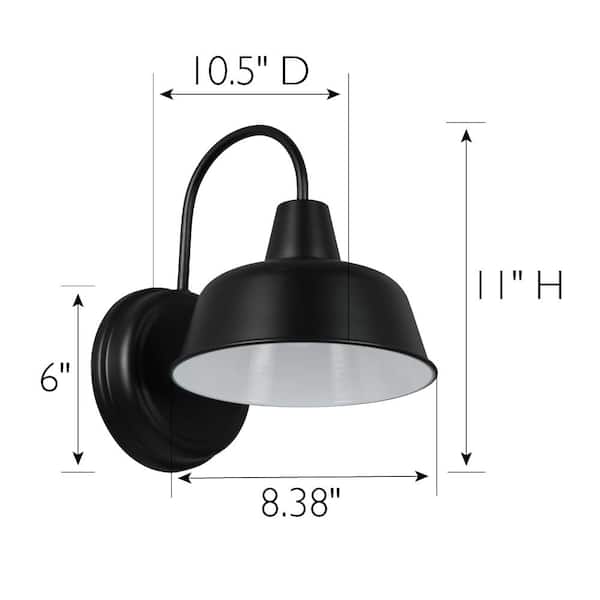 Mason 2-Pack 1-Light Matte Black Outdoor Wall Light Sconce