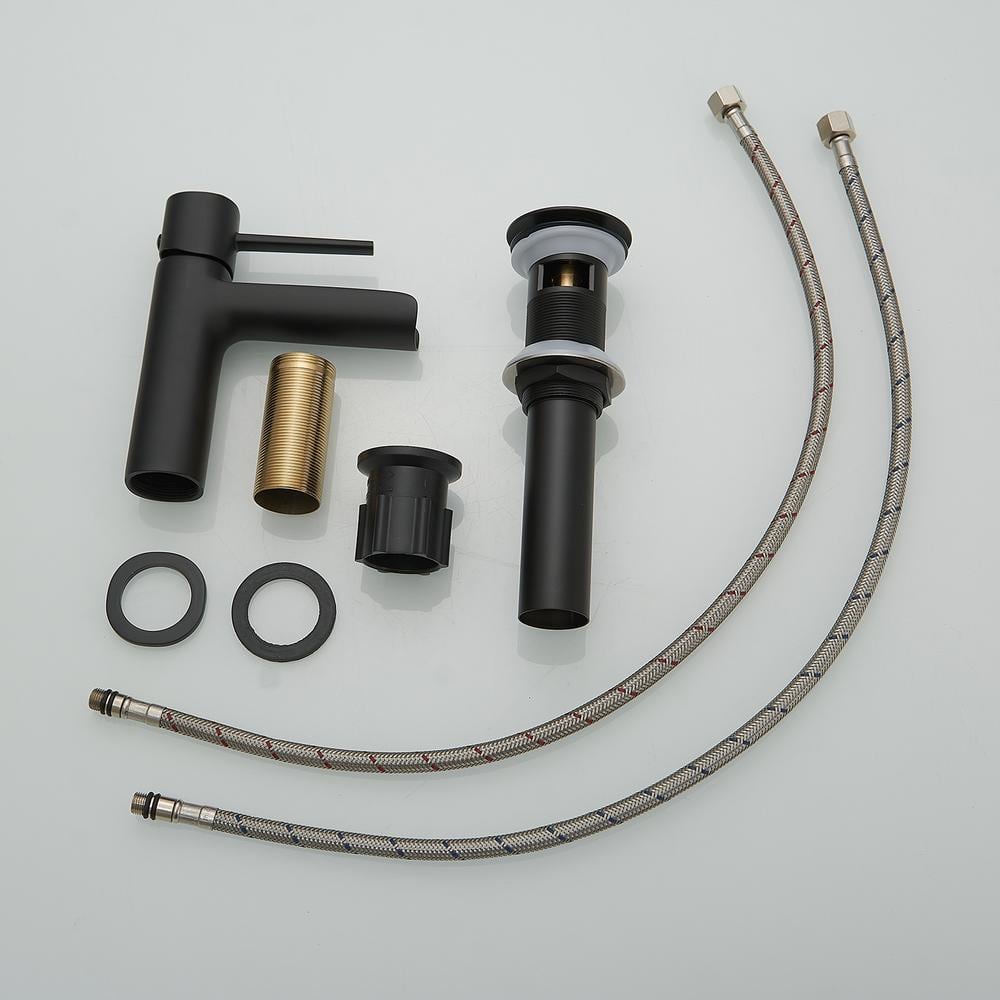 Matte Black Single Handle Waterfall Bathroom Faucet