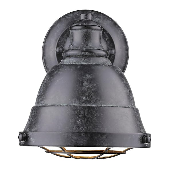 Golden Lighting Bartlett 1-Light Black Patina Bath Light