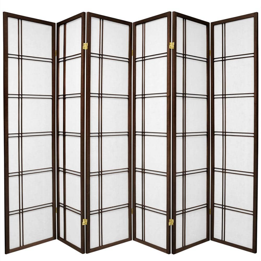 Oriental Furniture 6 Ft Walnut 6 Panel Room Divider CDBLX 6P WAL The   Walnut Oriental Furniture Room Dividers Cdblx 6p Wal 64 1000 