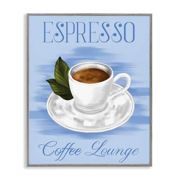 Stupell Industries Espresso Coffee Lounge by Hey Bre Creative Studio Gray Framed Food Giclee Art Print 30 in. x 24 in.