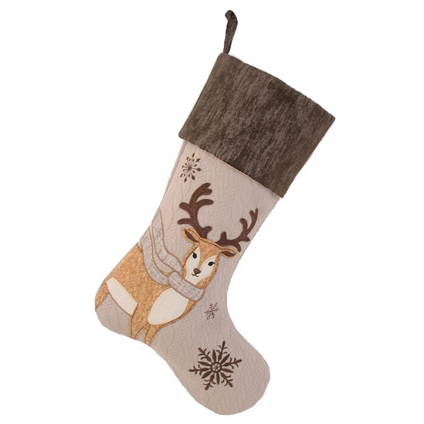 Manor Luxe 20 in. Cozy Reindeer Christmas Stocking ML16355Stocking ...