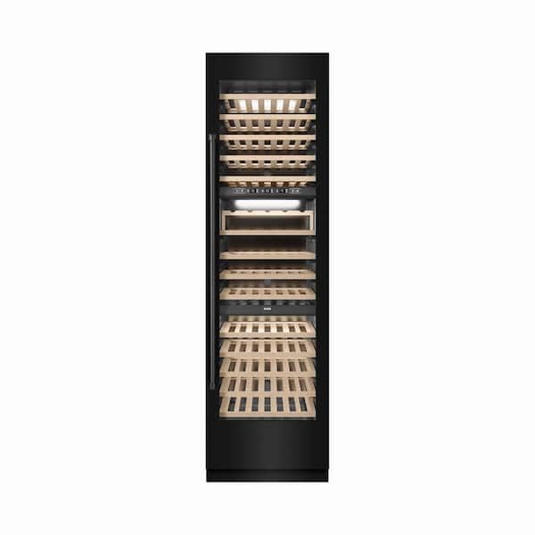 24 in. 12.4 cu. ft. Triple Zone 100-Bottle Column Wine Cooler in Black Stainless Steel