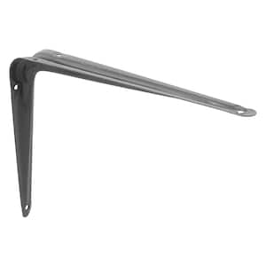 Shelf Brackets, 8 in. x 10 in., Stamped Steel, Gray Enamel (2-Pack)