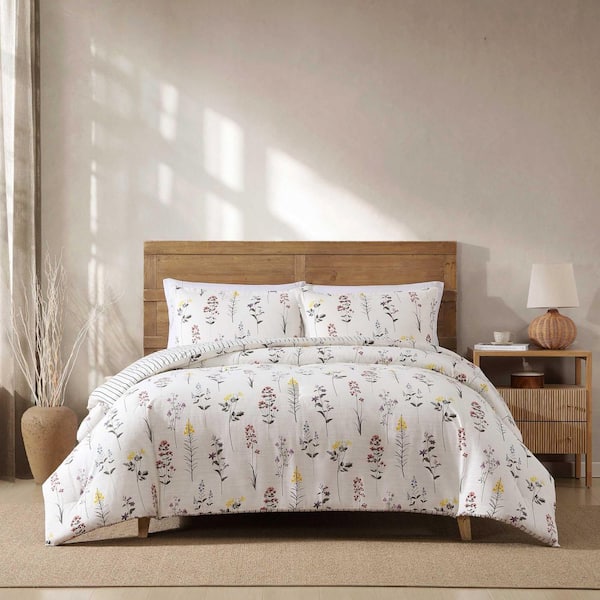 Wildflower 3-Piece Natural Cotton King Comforter Set
