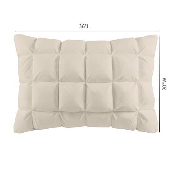 Beige 100% Polyester 36 in. x 20 in. Throw Pillow Cover