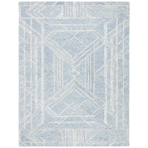 Micro-Loop Light Blue/Ivory 8 ft. x 10 ft. Abstract Geometric Area Rug