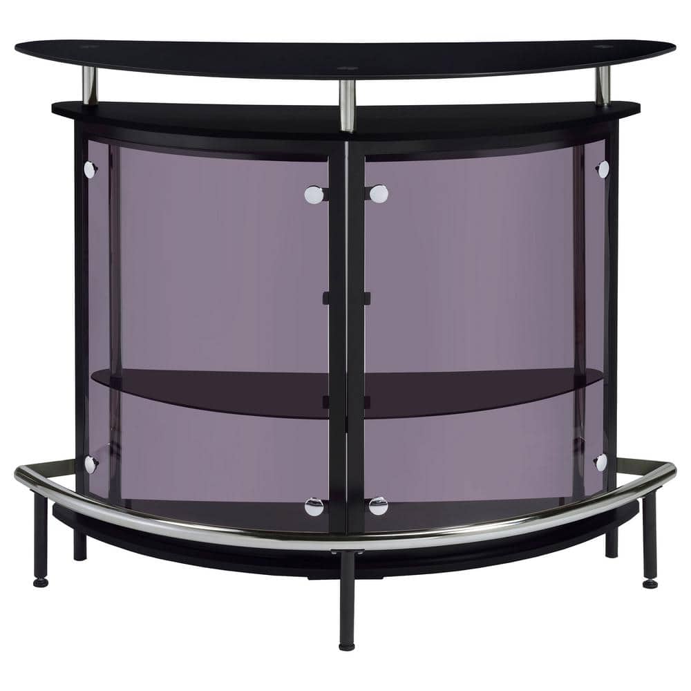 Amarillo Black and Chrome Oval Bar Unit